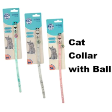 Cat Collar with Ball, Assorted